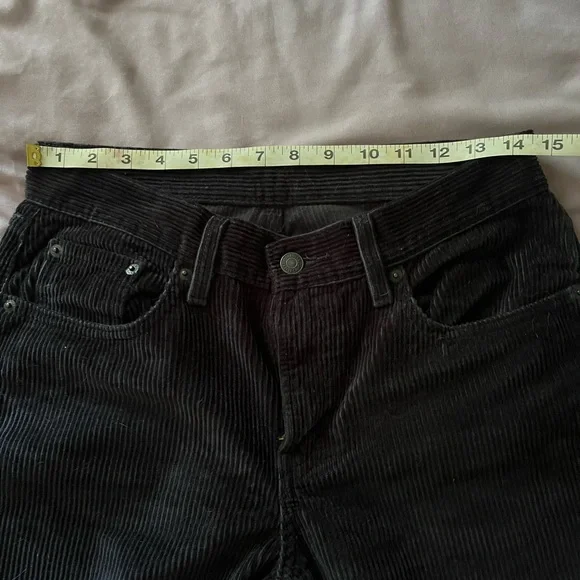 Levi's Women's Black Corduroy Straight Leg Pants - Picture 4 of 7
